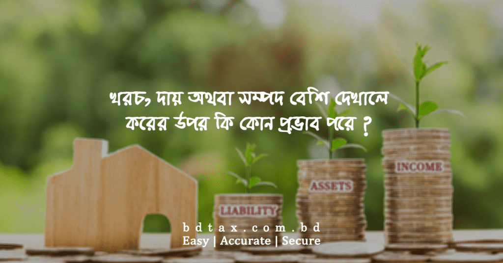 খরচ, দায় অথবা সম্পদ বেশি দেখালে করের উপর কি কোন প্রভাব পরে ?