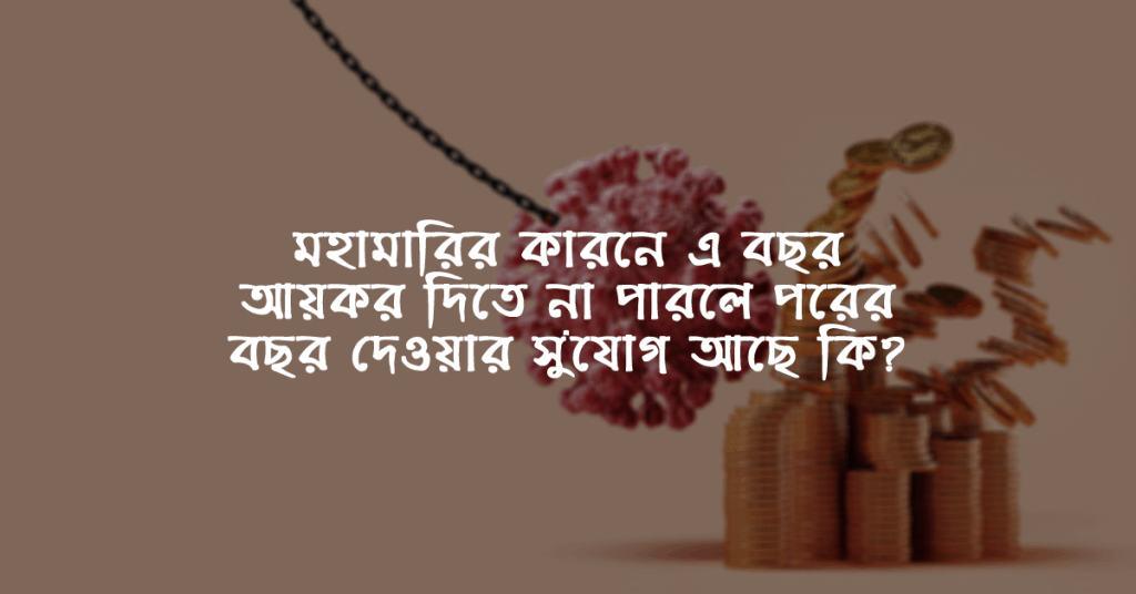 আয়কর রিটার্ন পরের বছর দেয়ার সুযোগ আছে কিনা