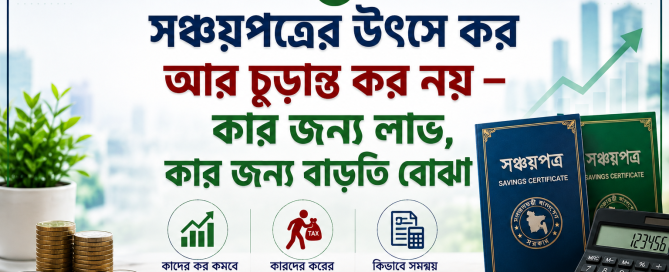 সঞ্চয়পত্রের উৎসে কর ২০২৬ – কার জন্য লাভ, কার জন্য বাড়তি বোঝা
